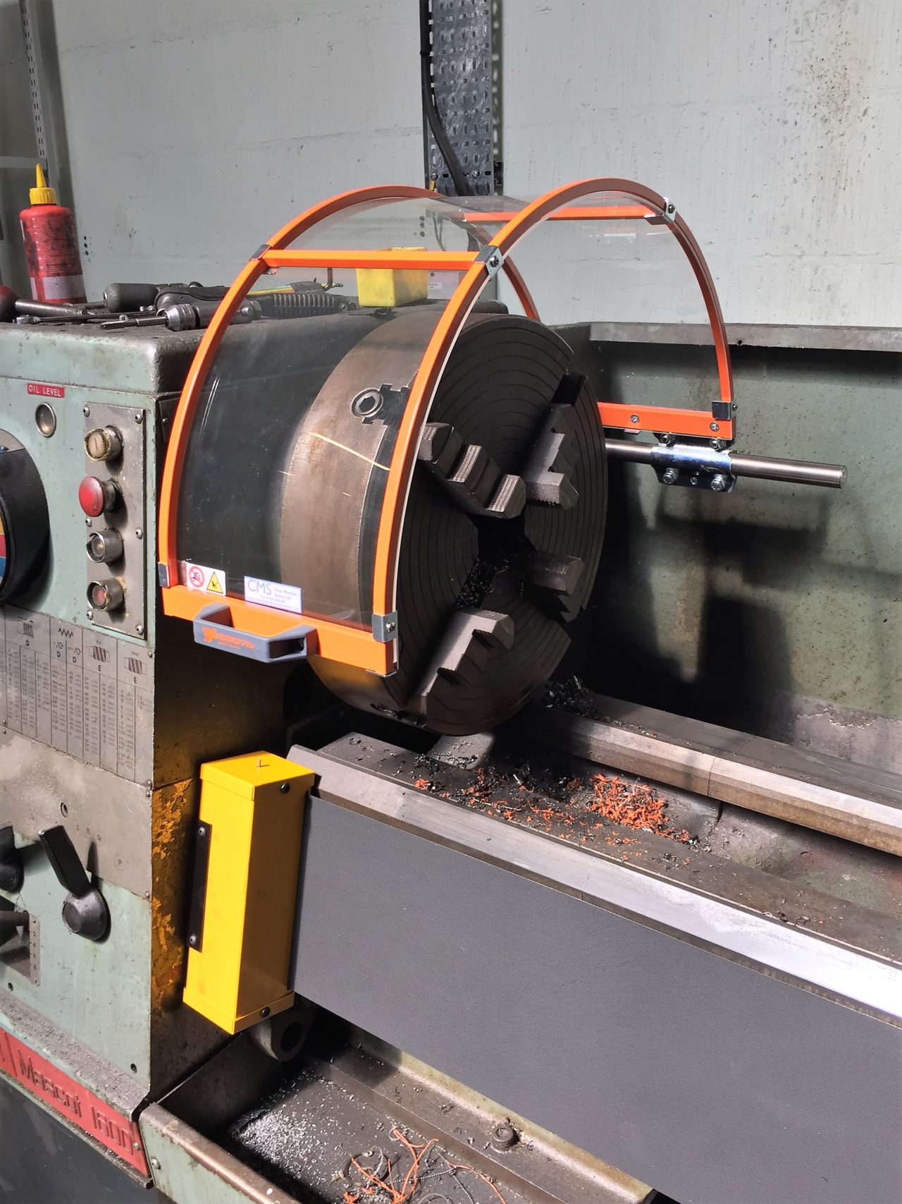 PTO 01 Curved Hinged Lathe Guards Clear Machine Safety Ltd